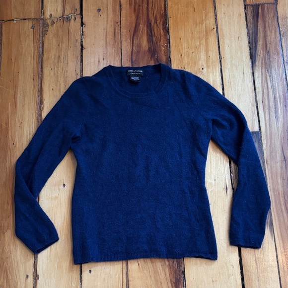 Lord & Taylor Sweaters - Women's Navy Crew Neck Kashmir Sweater